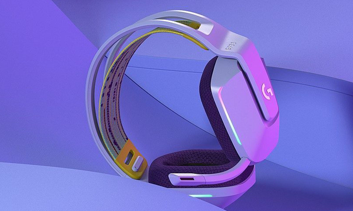 Logitech G G733 draadloos gaming headset in blauw met RGB-verlichting en 7.1 surround sound, ideaal voor gamers die op zoek zijn naar comfort en hoge geluidskwaliteit.