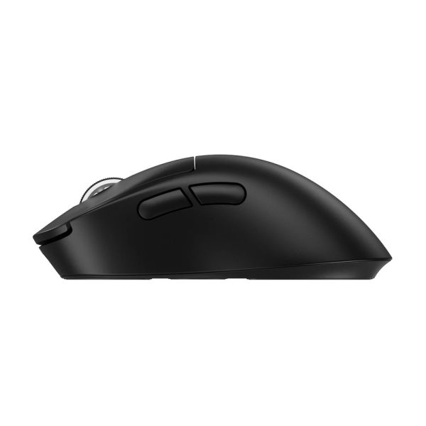 Zwarte Logitech G PRO X Superlight 2 draadloze gaming muis met HERO 2 sensor, ontworpen voor precisie en snelheid in competitief gamen.