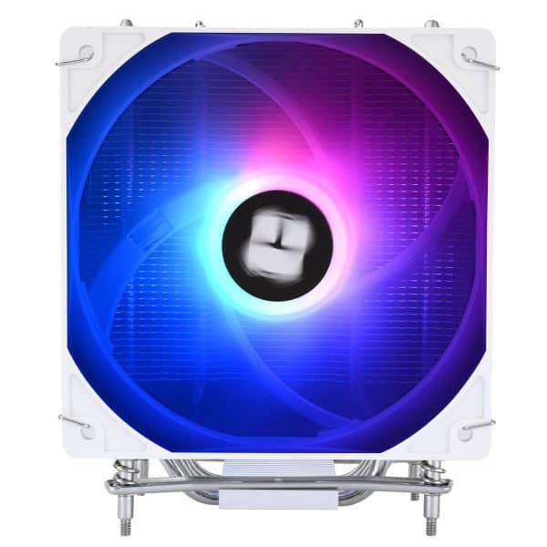 Koelventilator met kleurrijke RGB-verlichting, ideaal voor gaming-pc's en krachtige systemen, verhoogt de koeling en esthetiek.