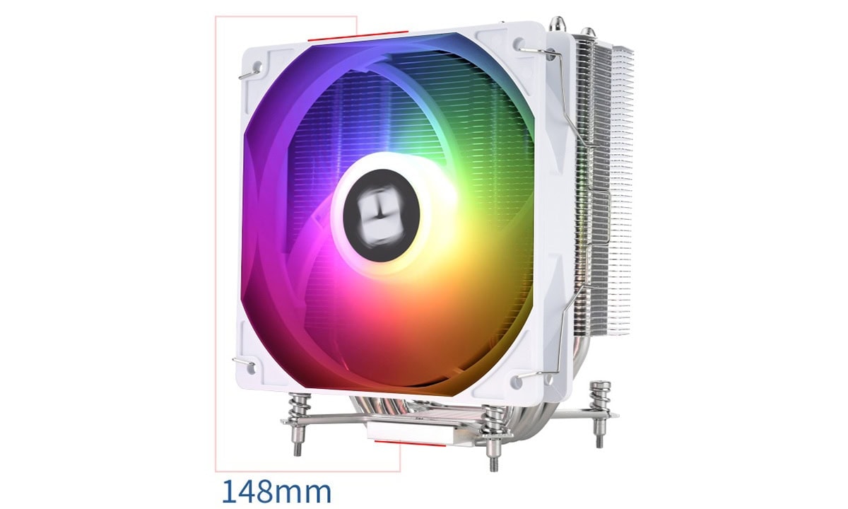 ARBG-luchtkoeler met kleurrijk verlichtingspaneel voor CPU.