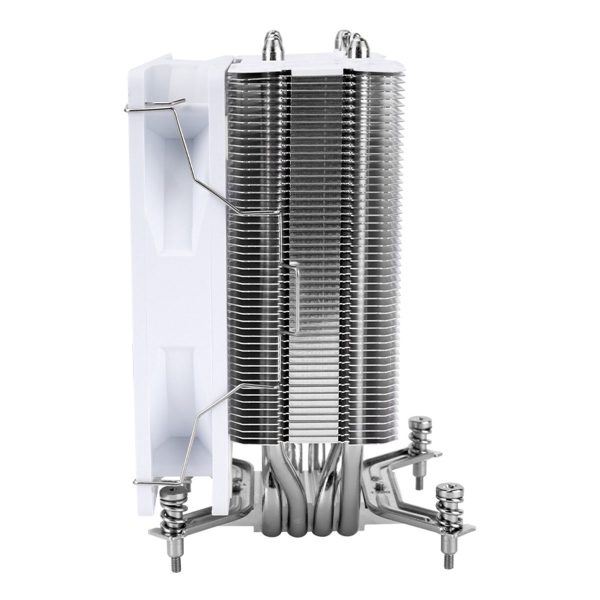 Alternatieve luchtkoeler voor CPU met wit ontwerp en 4x6mm heatpipes.