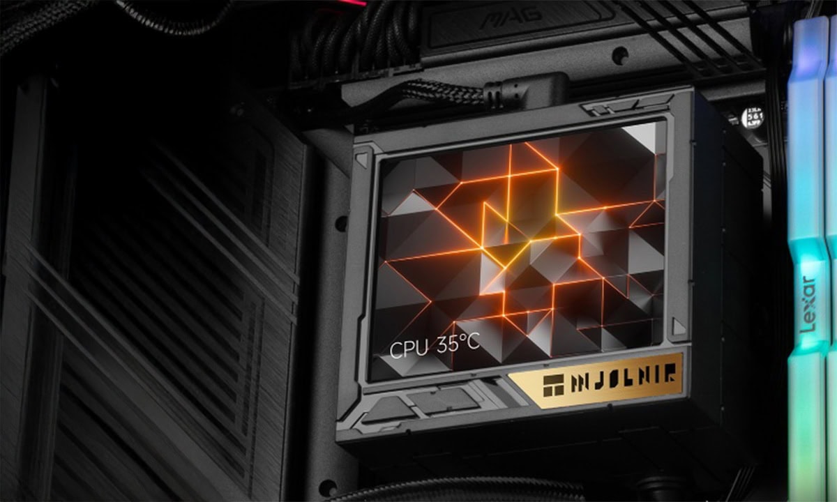 Geavanceerde Thermalright Mjolnir Vision 360 UB PRO ARGB waterkoeler met zwart ontwerp en kleurrijke verlichting, compatibel met Intel en AMD voor optimale CPU-koeling.