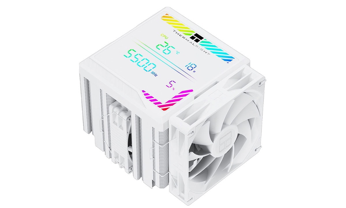 Alternatieve luchtkoeler voor CPU met digitaal display en 6 heatpipes.
