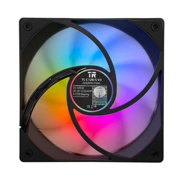 Luchtdichte ventilator met kleurrijke RGB-verlichting, ideaal voor gaming en pc-behuizingen, optimaliseert warmteafvoer en verbetert de esthetiek voor een betere gaming- en werkervaring.