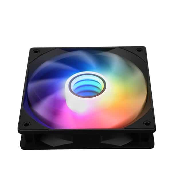 Optionele ventilator met kleurrijk RGB-verlichting, perfect voor gaming en prestaties.