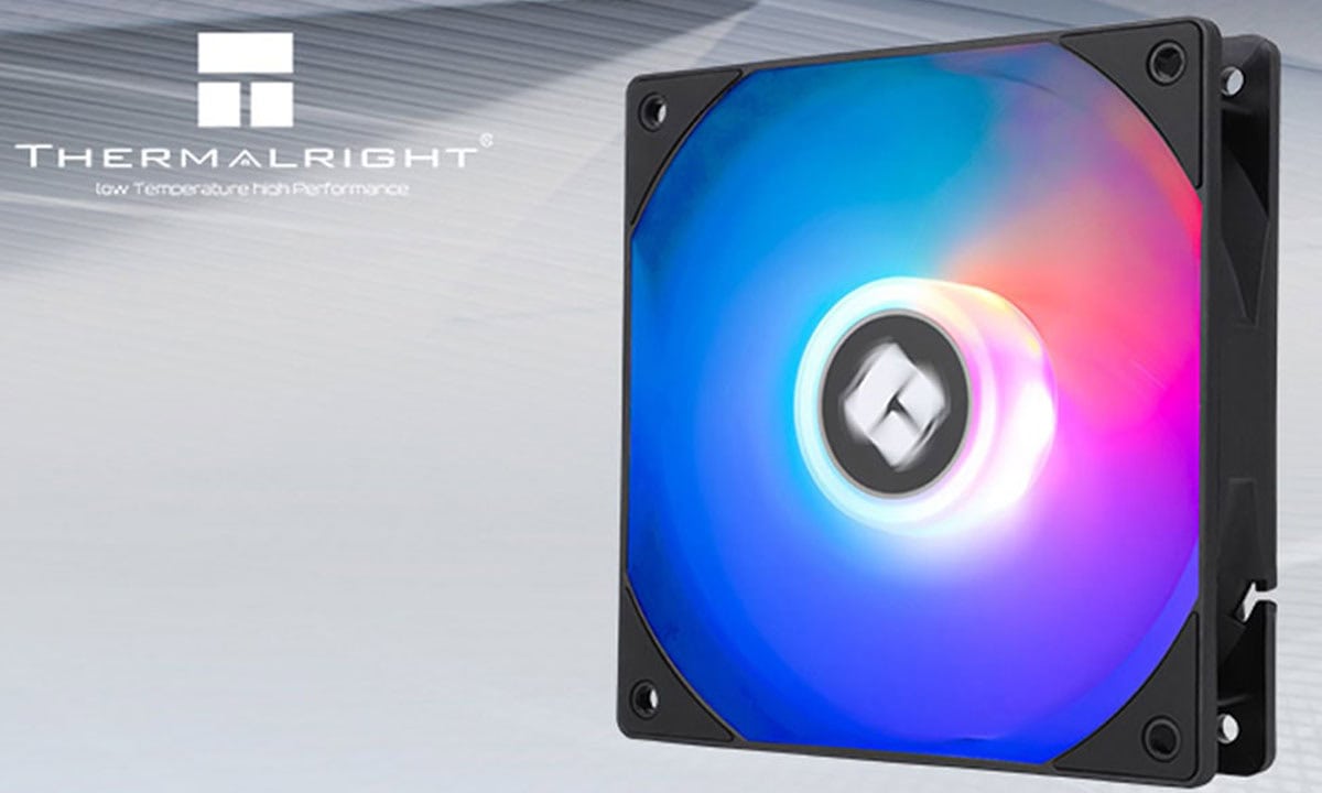 Zwarte Thermalright TL-C12RB-S V2 ARGB 120mm ventilator met kleurrijke verlichte rand, ideaal voor PC-koeling en gaming systemen.