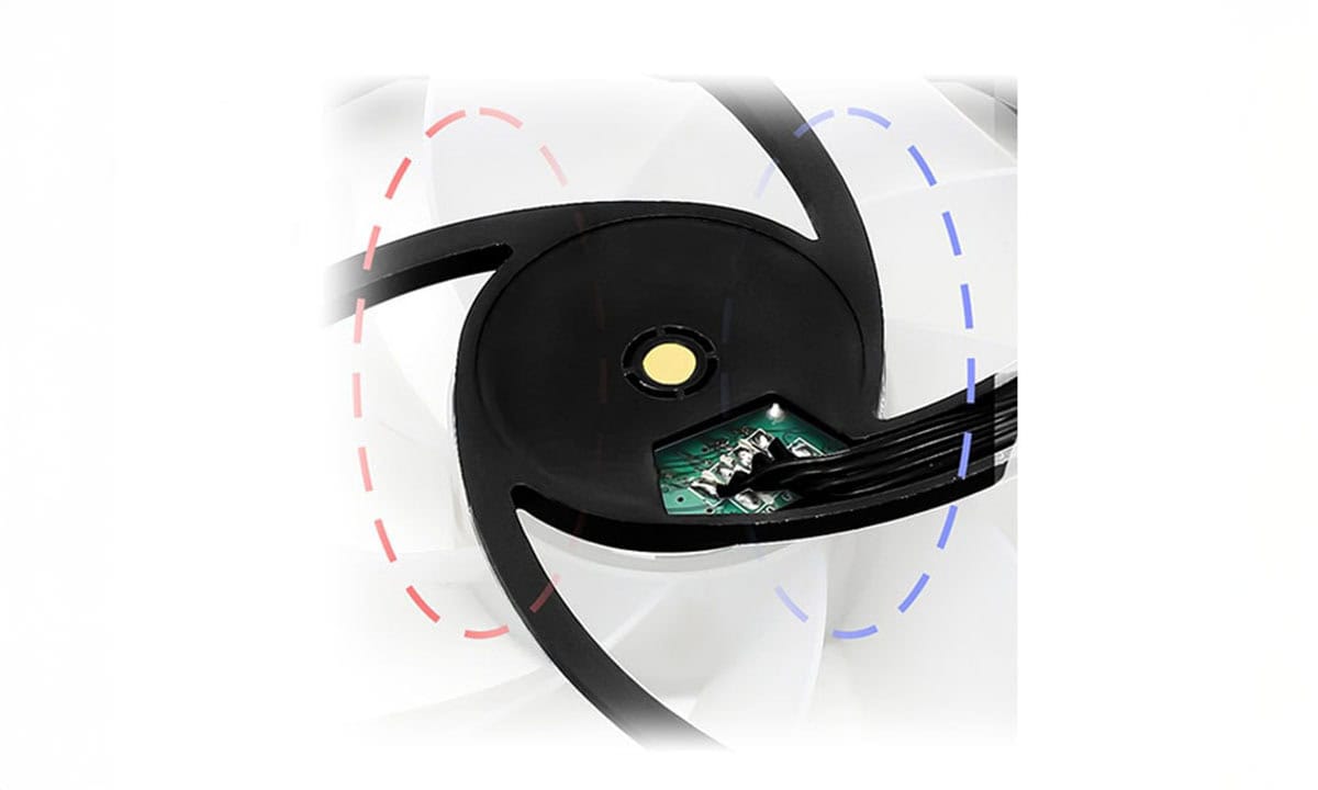 Alternatieve ARGB ventilator voor PC-behuizingen, zwart ontwerp, hoge prestaties, geschikt voor gaming en high-performance systemen.