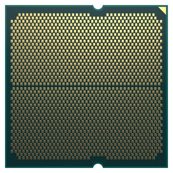 Close-up van de AMD Ryzen 5 7500X3D processor met 6 kernen en 96MB cache, geschikt voor high-performance gaming en computing, compatibel met socket AM5.