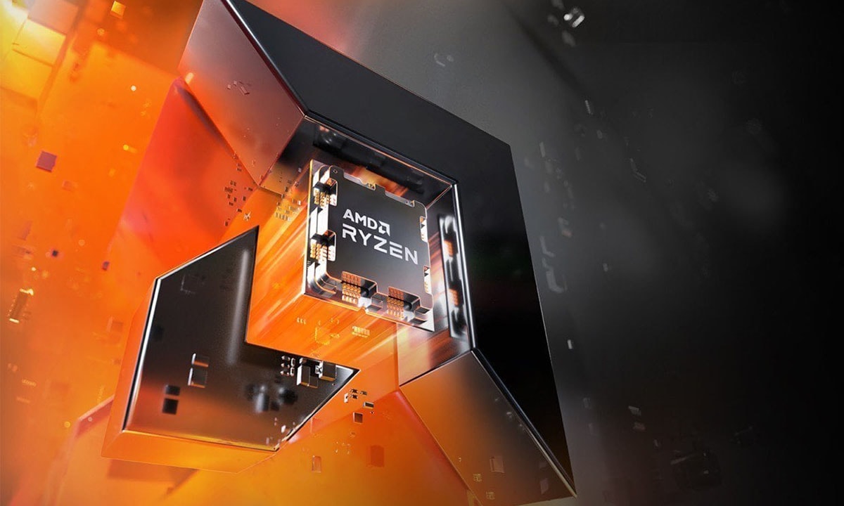 Close-up van de AMD Ryzen 7 9800X3D processor in de originele verpakking, klaar voor installatie in een high-performance gaming PC.