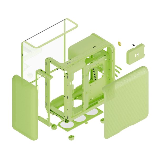 HYTE X50 Matcha behuizing met gehard glas en USB 3.2 voor gaming.