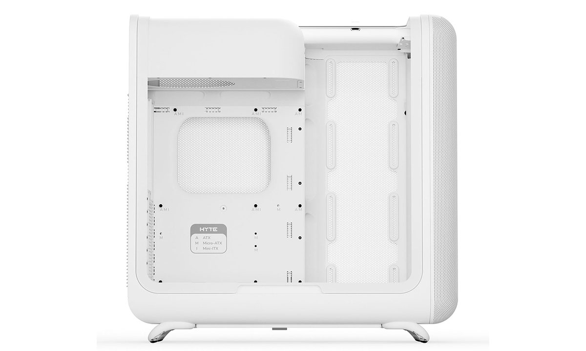 Snow White Hyte X50 ATX mid tower gaming behuizing met gehard glas en USB 3.2, ideaal voor gaming en high-performance builds.