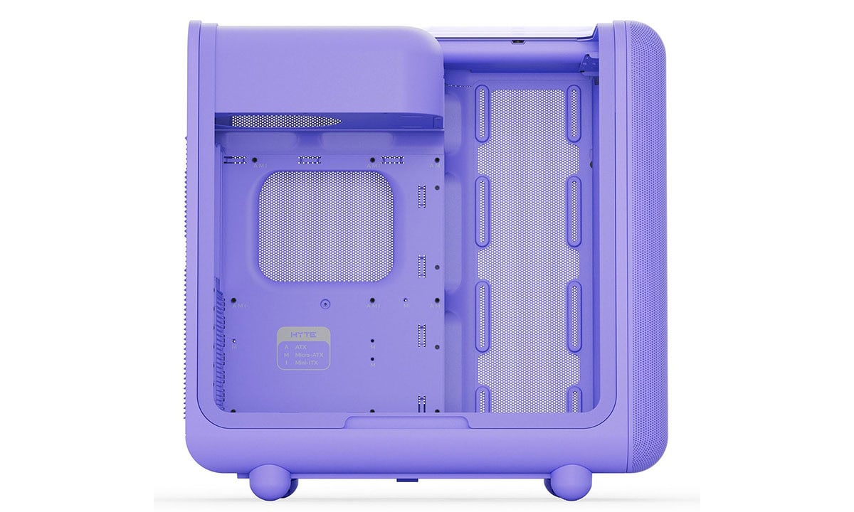 Taro Milk Hyte X50 ATX mid tower gaming behuizing met gehard glas en USB 3.2, ontworpen voor optimale gaming prestaties en stijlvolle uitstraling.