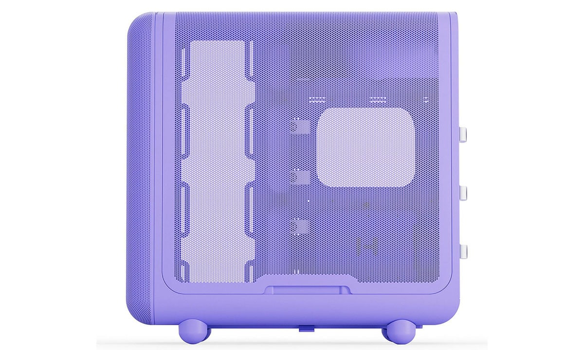 Taro Milk Hyte X50 mid tower gaming behuizing met gehard glas en USB 3.2, geschikt voor ATX moederborden, ontworpen voor optimale koeling en stijlvol uiterlijk.