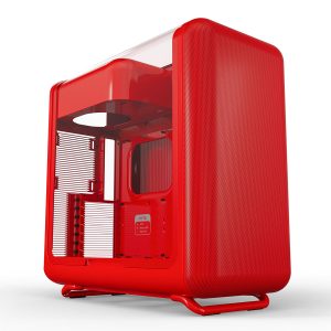 Hyte X50 Wild Cherry ATX mid tower gaming behuizing met USB 3.2, glas en uniek design, ideaal voor gaming en high-performance pc builds.