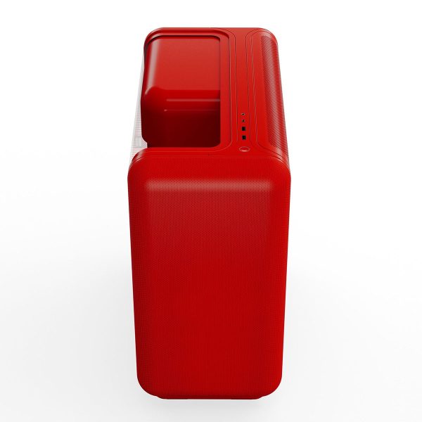 Optimaal ontworpen gaming behuizing in opvallende Wild Cherry kleur met Gehard Glas en USB 3.2 voor snelle connectiviteit.