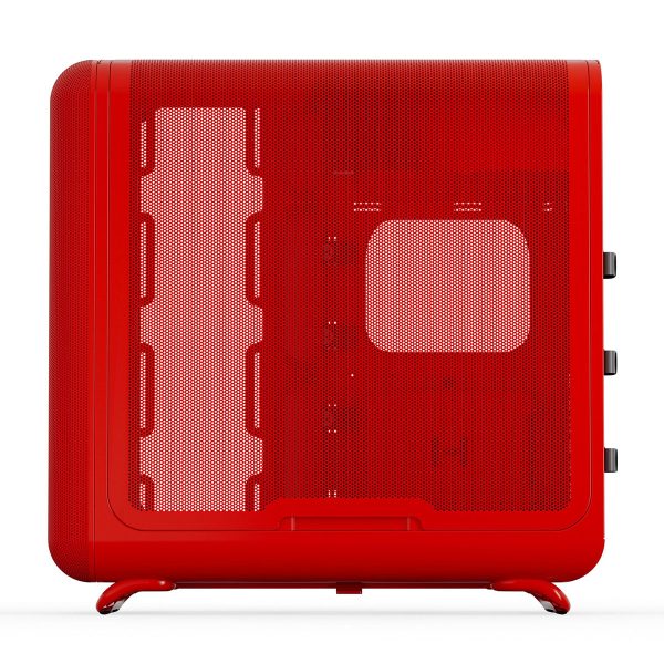 Rode HYTE X50 Wild Cherry Gehard Glas ATX mid tower gaming behuizing met USB 3.2, geschikt voor krachtige gaming PC's en modding, met opvallend design en goede ventilatie.