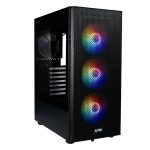 XPG Valor Mesh RGB Zwart Mid Tower Gaming Behuizing met RGB-verlichting en 650W 80+ Bronze voeding, ideaal voor gaming PC's.