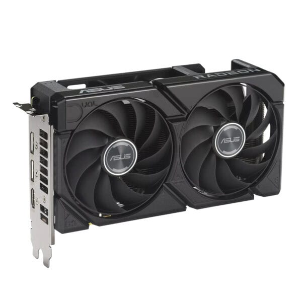 ASUS Radeon RX 9060 XT grafische kaart met 16GB GDDR6 geheugen en dual fan koeling, ideaal voor gaming en high-performance grafische toepassingen.