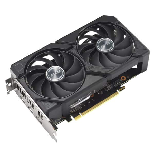 ASUS Radeon RX 9060 XT grafische kaart met dual cooling fans, 16GB GDDR6 geheugen, ideaal voor gaming en high-performance grafische toepassingen.