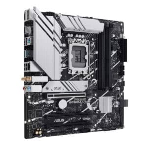 ASUS PRIME B760M-A WIFI moederbord met DDR5, M.2, HDMI en WiFi, geschikt voor gaming en high-performance PC-builds.