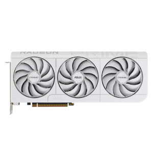 ASUS PRIME Radeon RX 9070 XT witte grafische kaart met 16GB GDDR6 geheugen en 256-bit interface, ideaal voor gaming en high-performance grafische toepassingen.