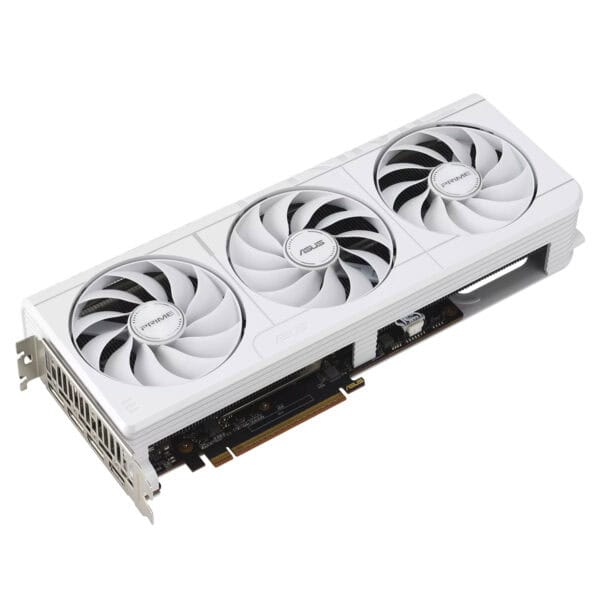 ASUS PRIME Radeon RX 9070 XT grafische kaart met 16GB GDDR6, witte behuizing, krachtige gaming GPU, geschikt voor high-end gaming en grafisch intensieve toepassingen.