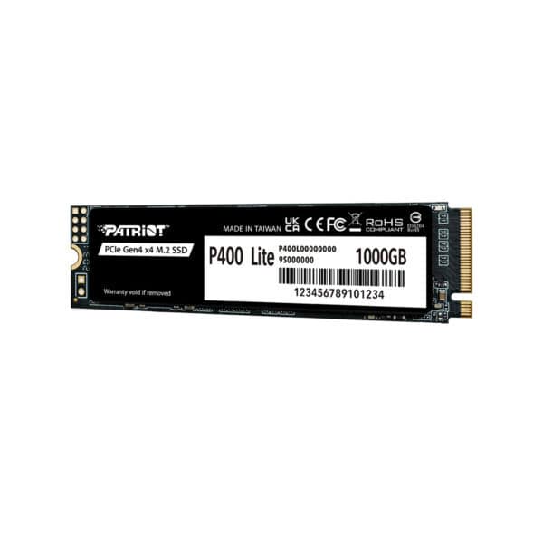 Patriot Patriot P400 Lite 1TB PCIe Gen4 x4 SSD voor snelle gegevensoverdracht en optimale prestaties. Geschikt voor gaming en high-performance computers.