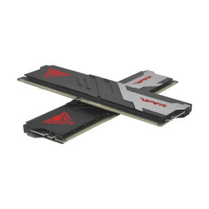 Patriot Viper Venom 32GB DDR5 RAM modules met zwart en grijs design, geschikt voor high-performance gaming en overklokken.