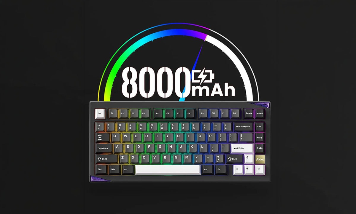 Compact AKKO Mineral 01 RGB draadloos mechanisch gaming toetsenbord met Stellar Rose Switches en Hotswap-functie, ideaal voor gamers en professionals.