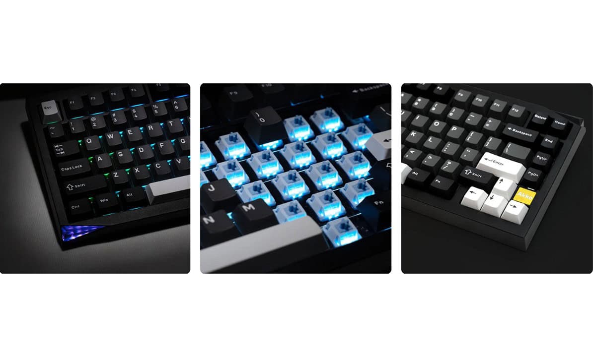 Druk op het Akko Mineral 01 RGB draadloze mechanische gaming toetsenbord met Stellar Rose Switches en verlichte toetsen, ideaal voor gamers en professionals.