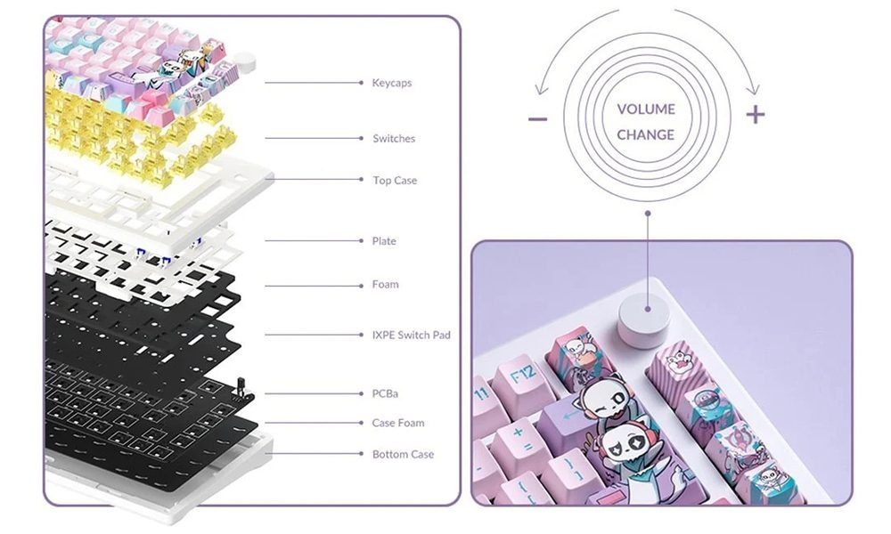 AKKO MOD 007B HE PC 7th Anniversary Hall Effect Magnetische Switch 8K Hz RGB Draadloze Hotswap Gaming Toetsenbord h15