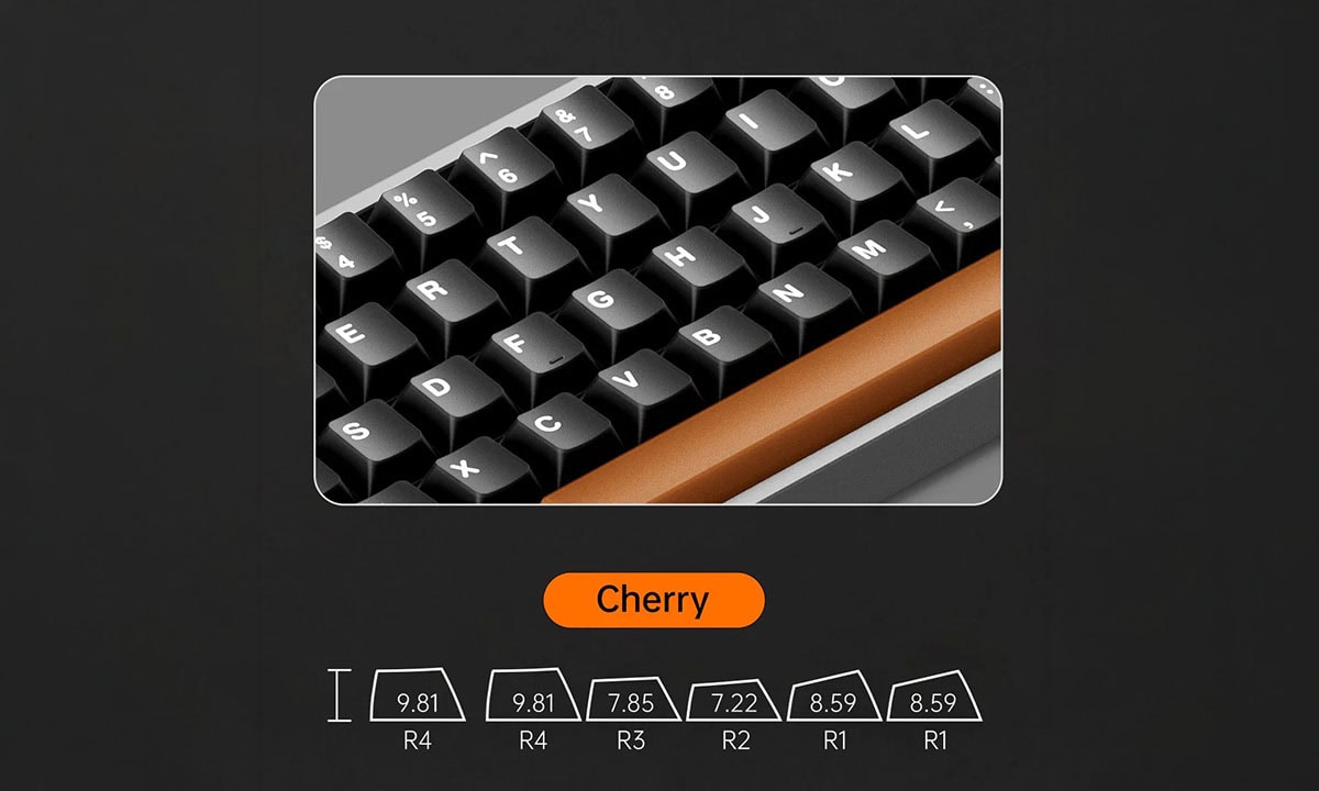 Compact AKKO MOD68 HE Misty Black Brown mechanical gaming keyboard met AstroLink magnetische switches, draadloze connectie, ARGB-verlichting en hall effect hot-swap functies.