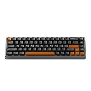 AKKO MOD68 HE Misty Black Brown 65% draadloos gaming toetsenbord met magnetische switches, hall effect technologie, ARGB-verlichting en 8K Hz polling rate voor optimale gaming prestaties.