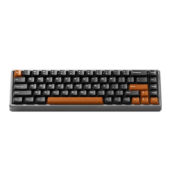 AKKO MOD68 HE Misty Black Brown 65% draadloos gaming toetsenbord met magnetische switches, hall effect technologie, ARGB-verlichting en 8K Hz polling rate voor optimale gaming prestaties.
