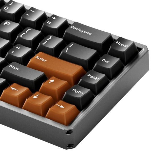 Compact AKKO MOD68 HE gaming toetsenbord met Misty Black Brown switches, draadloos, ARGB-verlichting en Hall Effect Hotswap voor optimale gaming prestaties.