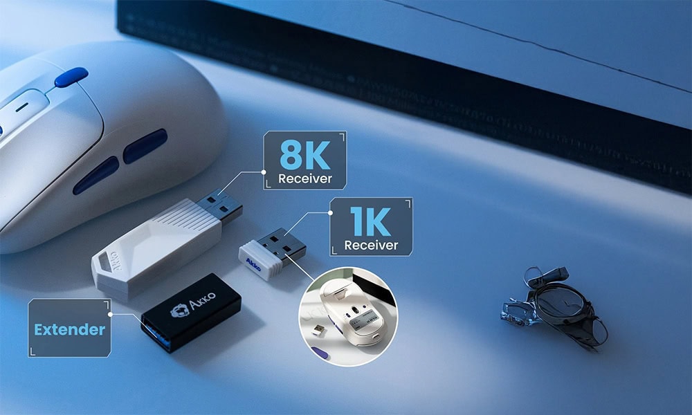 AKKO Pulse 01 Wit 8K Hz PixArt 3950 Sensor Draadloze Gaming Muis h7