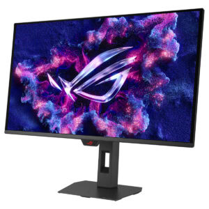 Gaming monitor ASUS ROG Strix OLED XG27AQDMES met 26.5 inch scherm, 240Hz verversingssnelheid, 0.03ms responstijd, 2K QHD resolutie en Adaptive Sync technologie.