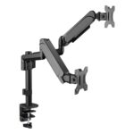 Brateck 17-32 inch Compatibele Dubbele Arm In Hoogte Verstelbare Gasveer Monitorarm (LDT48-C024)