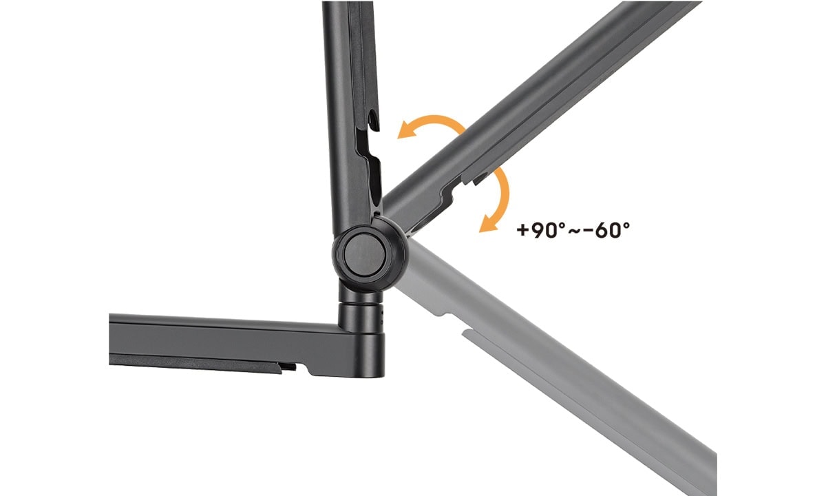 Professionele Brateck microfoonarm van 719mm, verstelbaar tot 60° voor optimale positionering, ideaal voor streaming, podcasting en opname studio's.