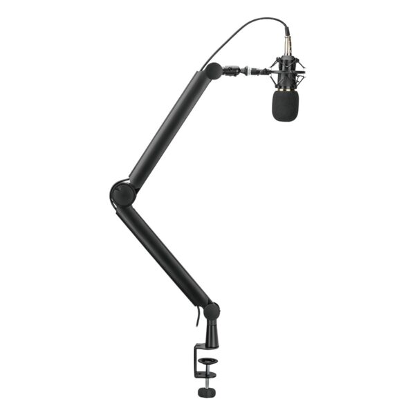 Professionele microfoonarm van 800mm voor opname, streaming en podcasting, geschikt voor studio- en thuisgebruik, met stevige klem en verstelbare arm.