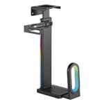Brateck RGB Verlichte Eenvoudige Installatie Onder Bureau-Wand Gemonteerde Zwarte PC Houder (CPB-26R)