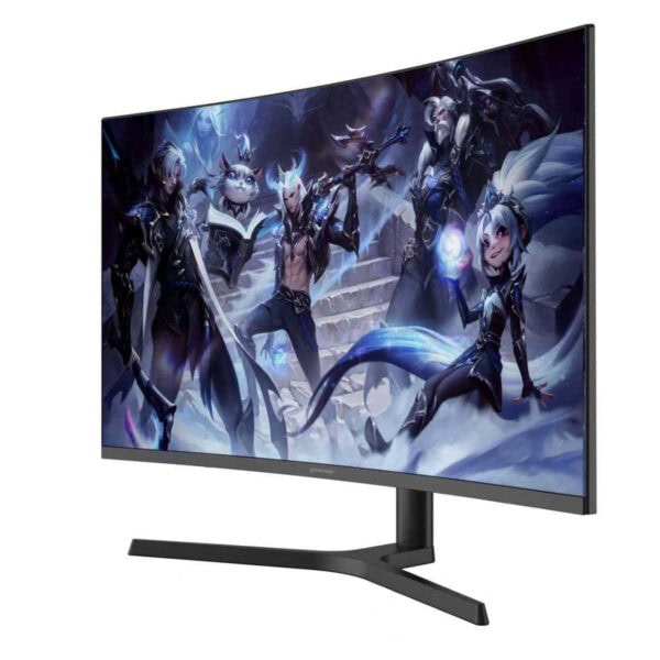 32 inch gaming monitor met gebogen scherm, 180Hz verversingssnelheid, 0.5ms responstijd, 2K QHD resolutie en Adaptive Sync voor vloeiende gameplay.