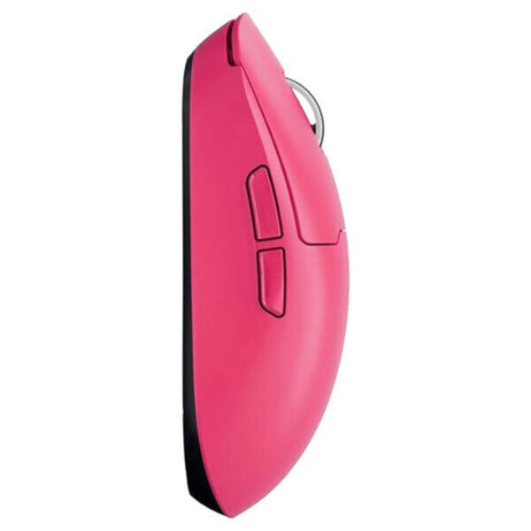 Roze bedrade en draadloze gaming muis met hoge resolutie en snelle respons.
