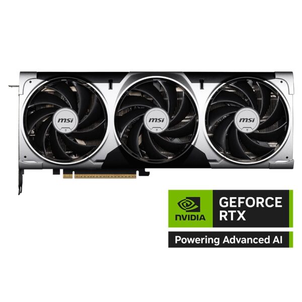 MSI GeForce RTX 5080 grafische kaart met drie ventilatoren en 16GB GDDR7 geheugen, geschikt voor gaming en high-performance grafische toepassingen.