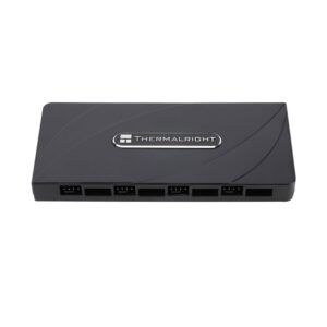 Thermalright 8-poorts fan en ARGB-hub voor optimale koeling en verlichting in gaming PC's. Compatibel met verschillende fans en ARGB-verlichting voor een gepersonaliseerde setup.