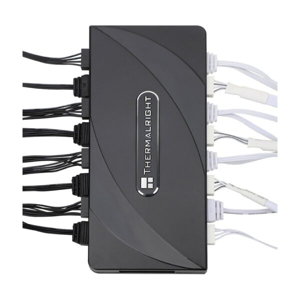 Thermalright 8-poorts fan en ARGB hub voor optimale koeling en verlichting in gaming PC's. Geschikt voor het aansluiten van meerdere fans en ARGB-verlichting.