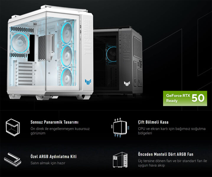 TUF Gaming GT502 Horizon ARGB - Black Edition ASUS TUF Gaming GT502 Horizon ARGB Zwarte Gaming Behuizing h2