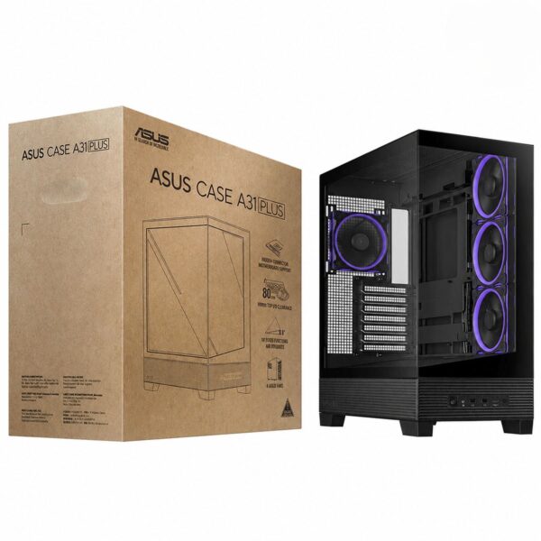 Asus A31 Plus Tg Argb Zwart Tempered Glass Usb 3.2 Mid Tower Atx Gaming Behuizing 3