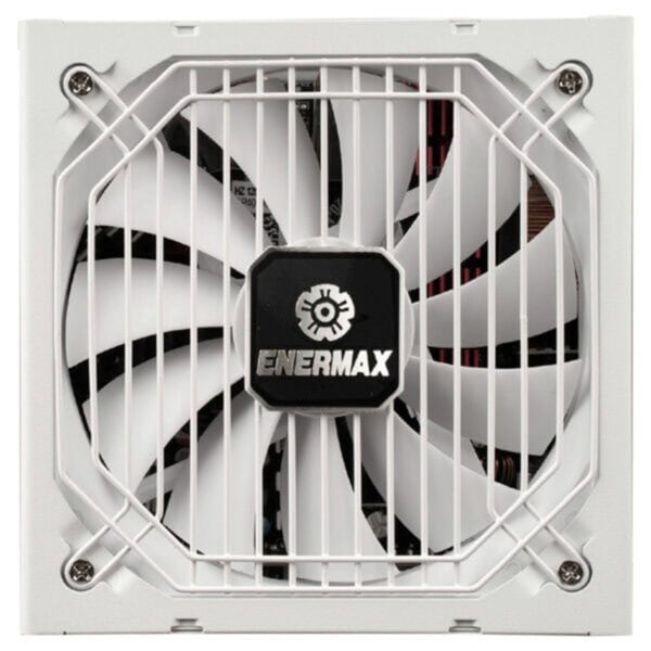 Enermax Platimax II 1200DF witte 1200W voeding met PCIe 5.1 en volledig modulair ontwerp, geschikt voor high-end gaming en krachtige PC-builds.