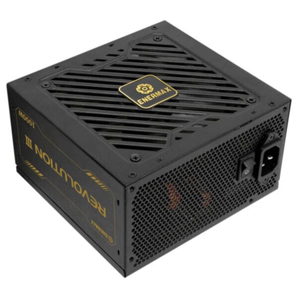 Enermax REVOLUTION III 1000W 80+ Gold volledig modulaire ATX voeding met PCIe 5.1, geschikt voor gaming en high-performance pc's.